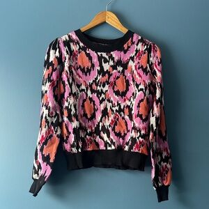 Bold Pink & Orange Leopard Print Sweater
